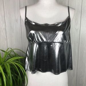 NWT Intimo camisole sleepwear silver metallic adjustable tank top New Old Stock
